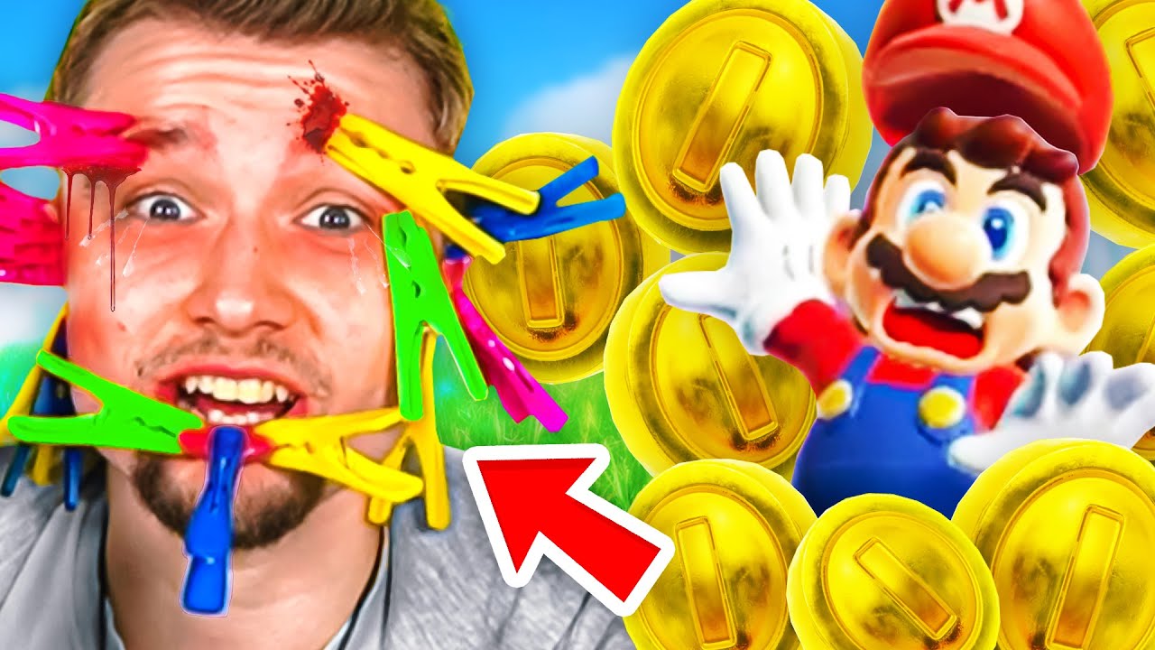 Mario Odyssey, aber 1 MÜNZE = 1 WÄSCHEKLAMMER ins GESICHT!