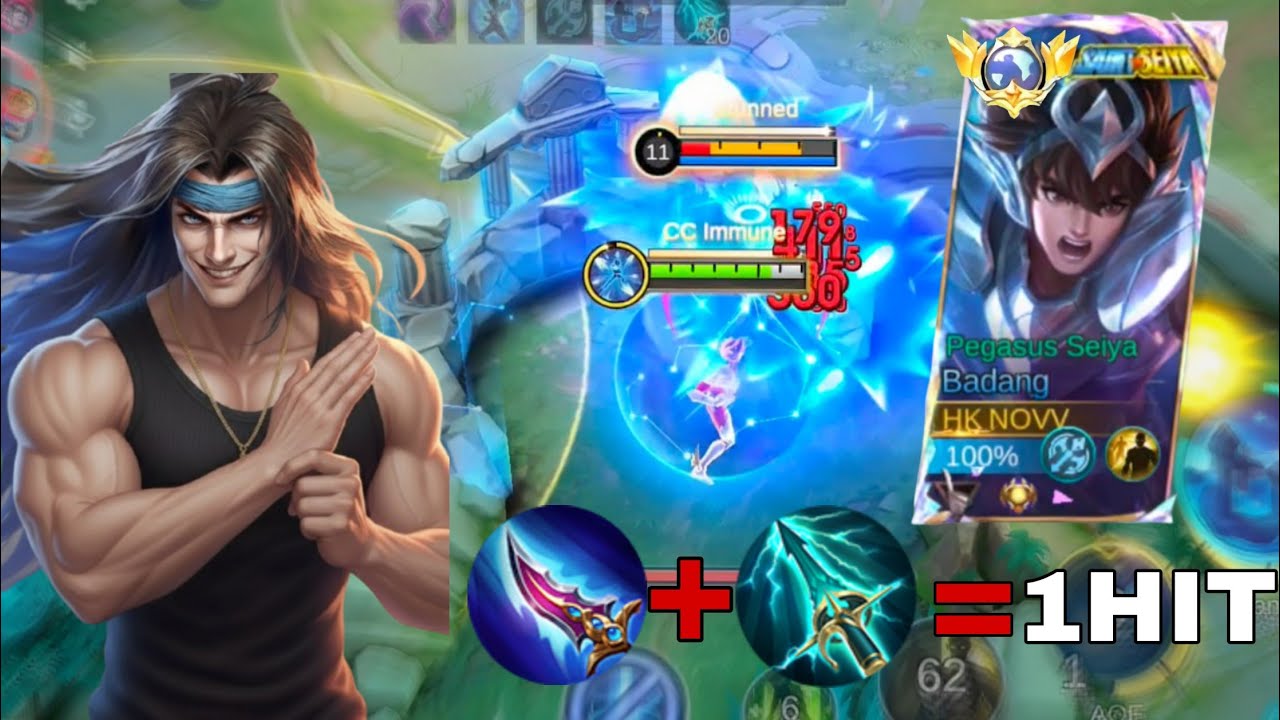 BADANG 1 HIT BUILD💀 SOLO RANK IMMORTAL #mobilelegends #mlbb #badang 