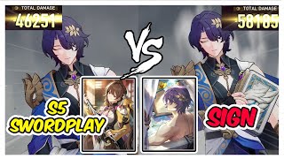 Dr Ratio Swordplay Lightcone S5 vs Signature Damage Comparison【 Honkai Star Rail 】