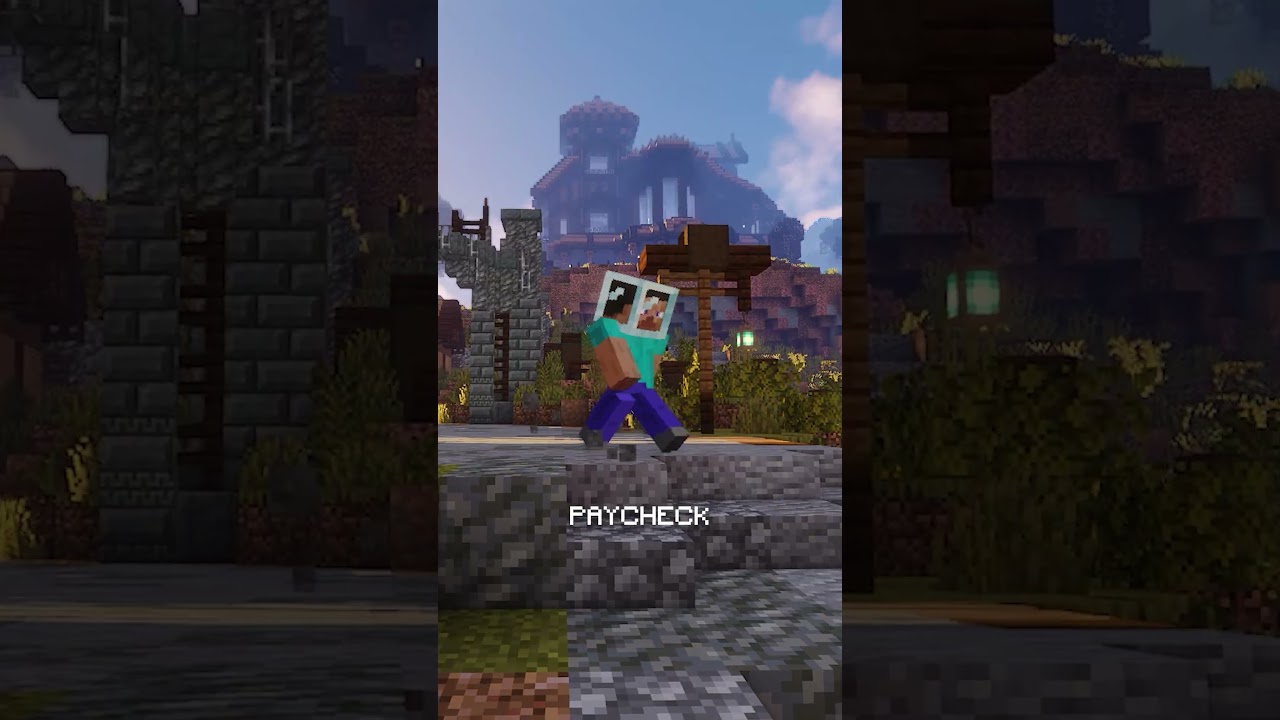 Steve wants to live alone, but... #minecraft #stevecomeback #gaming #minecraftbuilding