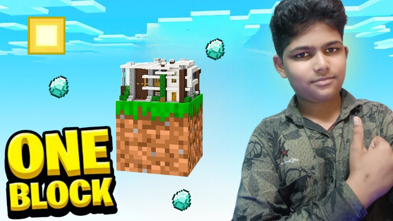 MAKING OUR FIRST HOUSE EVER IN MINECRAFT ONEBLOCK (EP 3) - YouTube