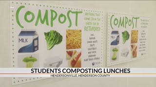 Elementary students in Hendersonville composting 90 percent of their lunch waste