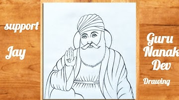 2025 Guru Nanak Dev Ji Drawing, How To Draw Guru Nanak Jayanti, गुरु नानक जी को चित्र केसे बनाते