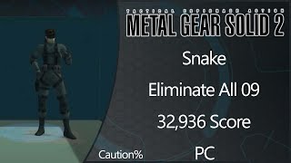 MGS2: Substance | PC | Snake | Eliminate All | Level 09 | Caution% | 32936 Score