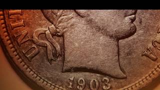 1903 BARBER DIME: $3 - $195 DEPENDING ON NUMISMATIC CONDITION, AS OF JANUARY 2019 (90% SILVER)