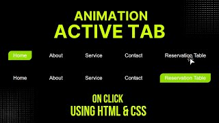 Animated Navigation Menu Bar on click using HTML CSS | active Menu Animation