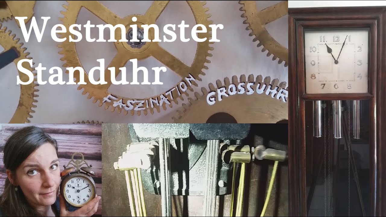 Westminster Standuhr mit Blick auf die Hämmer! clock/chime/Schlag/Gong