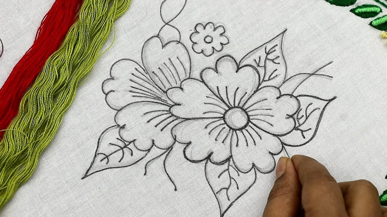 Hand Embroidery, Beautiful Flower Embroidery Design, Easy Flower ...