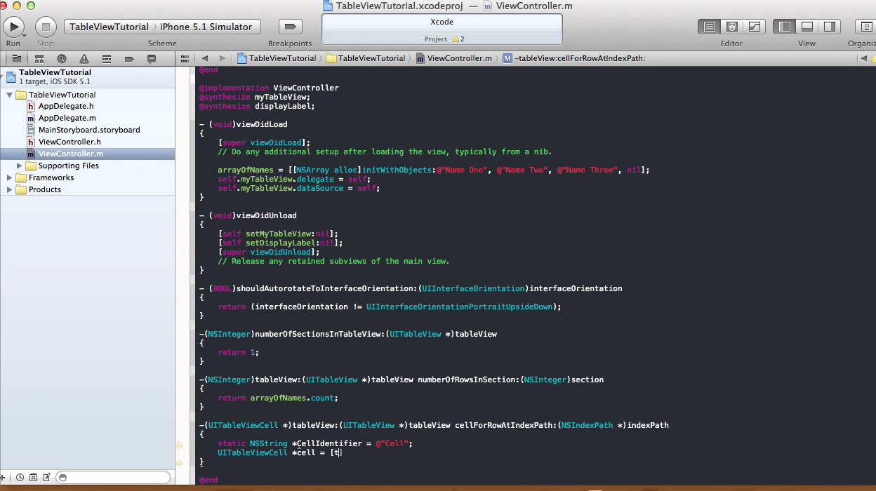 TableView Tutorial - Xcode 4.4.1 - YouTube