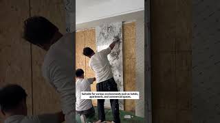 WPC wall panel concealed door background wall. Interior background wall design. Wealth