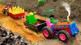 Diy tractor mini Bulldozer to making concrete road | Construction Vehicles, Road Roller #39