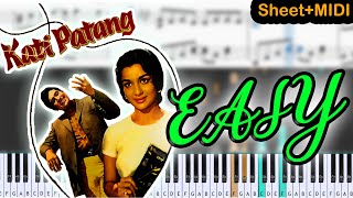 Jis Gali Main Tera Ghar  Kati Patang 1971  Easy Piano Tutorial  Sheetmidi