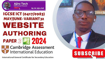IGCSE ICT (0417/0983) Paper 3 Website Authoring May June 2024 Variant 32 | Microsoft Expression Web