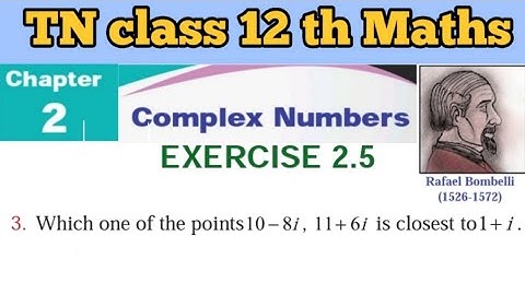 TN 12th Math’s |Exercise 2.5 Q.No.3 |Complex Numbers |+2 Math’s