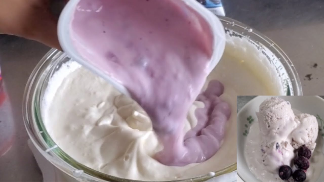 Homemade Blueberry Yogurt Ice Cream (only 3 ingredients) YouTube