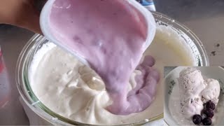 Homemade Blueberry Yogurt Ice Cream (only 3 ingredients)