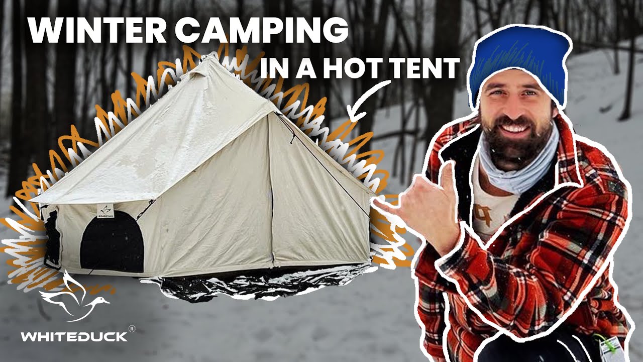 WINTER CAMPING in a HOT TENT in -9 DEGREES | Wandering with White Duck |  Episode 1 - YouTube