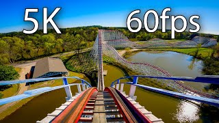 Great American Scream Machine front seat on-ride 5K POV @60fps Six Flags Over Georgia