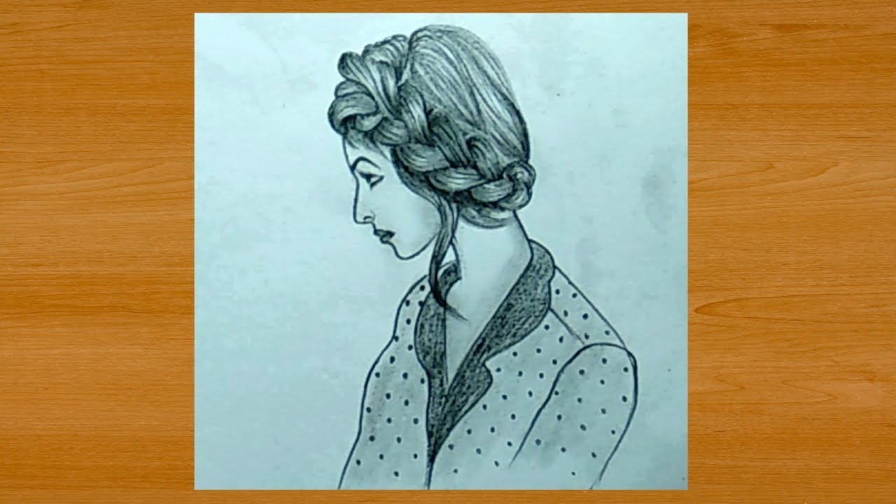 Pencil Sketch Drawing | How to draw a girl step by step Easy - YouTube