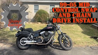99-05 dyna Mid control and chain drive install