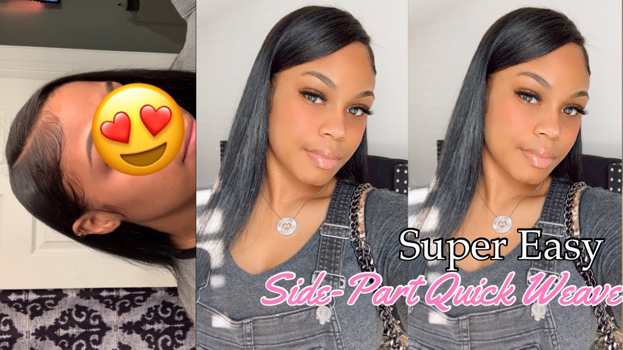 HOW TO: Deep Side Part Quick Weave - YouTube