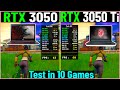 RTX 3050 vs 3050 Ti  | Laptops- Test in 10 Games | Tech MK