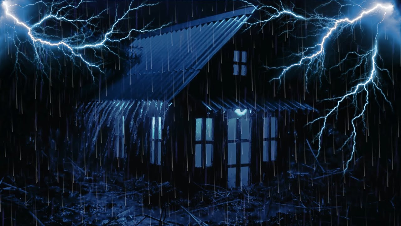 Sueño Instantáneo con Lluvia y Truenos Sobre el Techo de Cabaña en ...