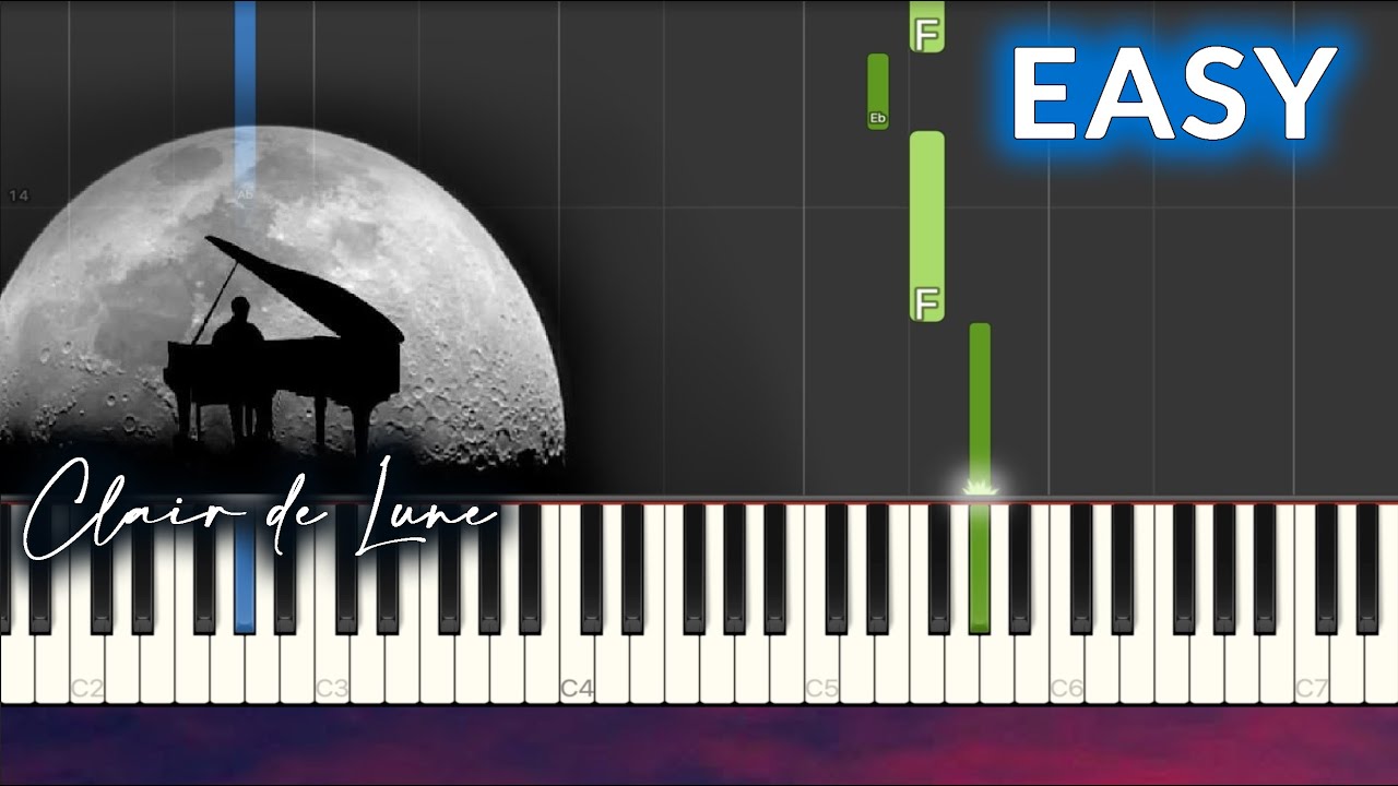 Clair de Lune - Debussy EASY Piano Tutorial - YouTube