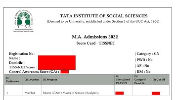 MY TISSNET SCORECARD