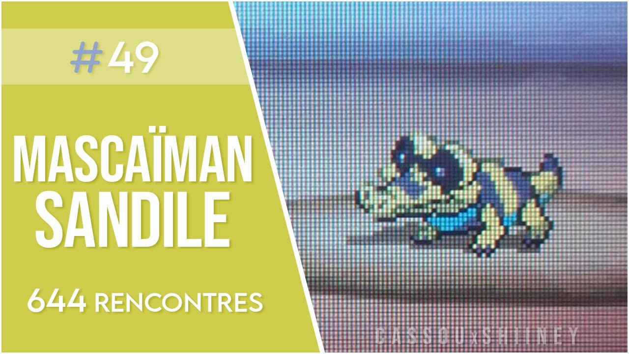 Shiny Sandile, 644 encounters | Mascaïman shiny