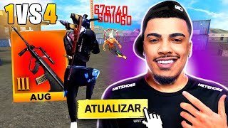 TESTANDO A AUG NÍVEL 3 APÓS A NOVA ATUALIZAÇÃO - SOLO VS SQUAD - FREE FIRE MOBILE