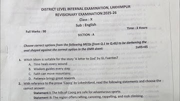 Lakhimpur District|Revisionary Examination 2025-26|HSLC 2026|Pre Final|Pre Board Examination 2026