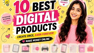 10 digital products ✨ ideas to make money online 🤑 || Highly selling 📈digital products ||