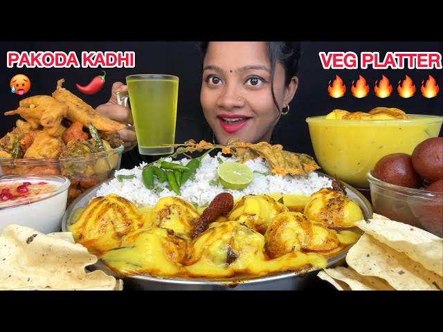Pakoda Kadhi, Gulab Jamun, Raita, Different Types Of Pakoda, Papad Eating 🌶️ Food Videos 🔥 Big Bites