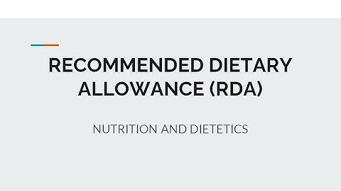 Recommended Dietary Allowance (RDA) | Part-1 | NTA UGC NET/JRF Home Science | Nutrition & Dietetics