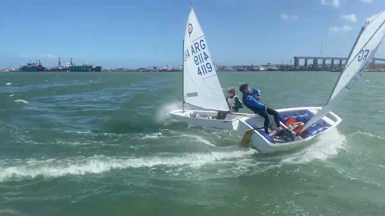 LARGADA ENTRENO MDQ OPTIMIST "CONEJO"- JUAN SANCHEZ COACH ARG 