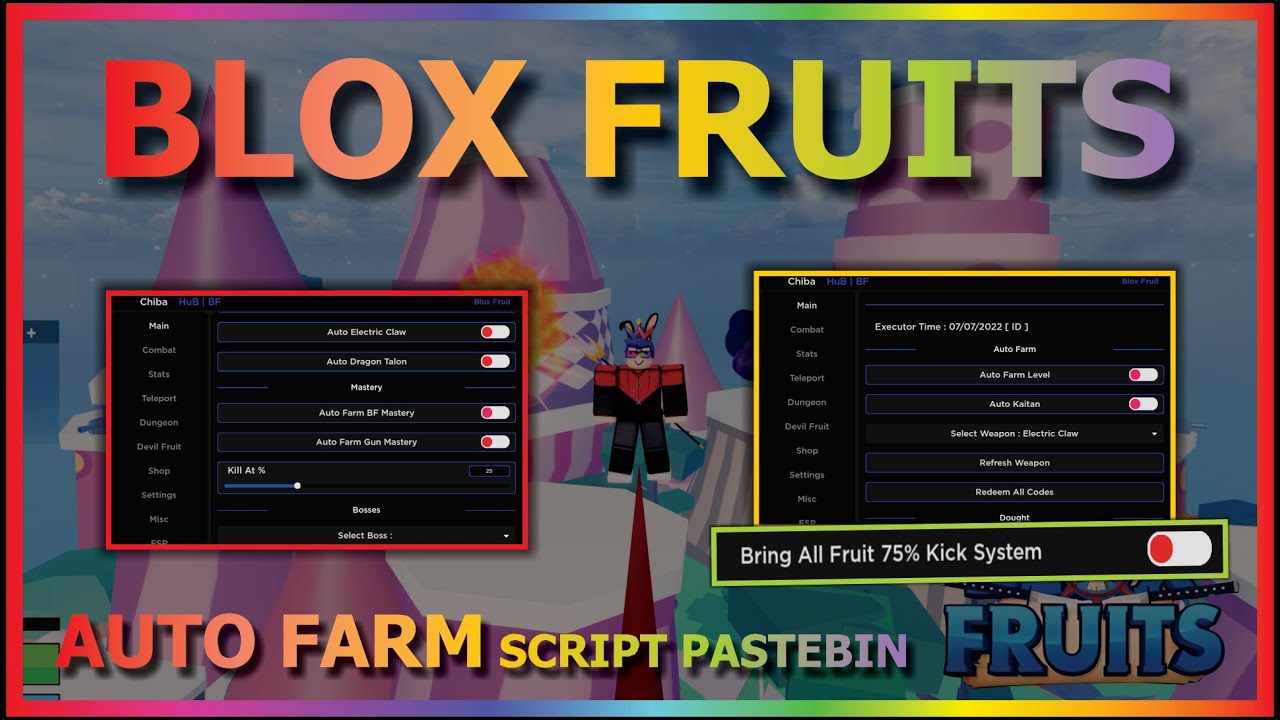 BLOX FRUITS Script Pastebin 2022 UPDATE 17.3 AUTO FARM, FRUIT MASTERY