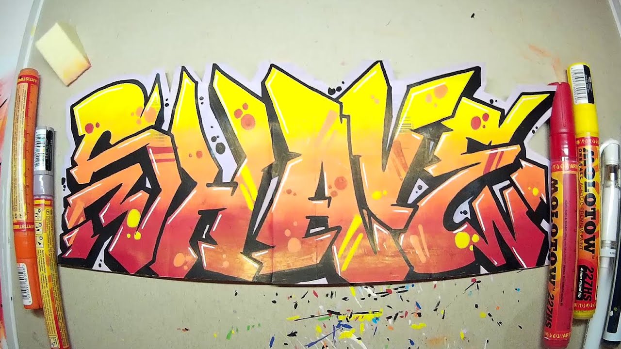 Graffiti Speedart l Speedpaint Shave red orange yellow Sticker