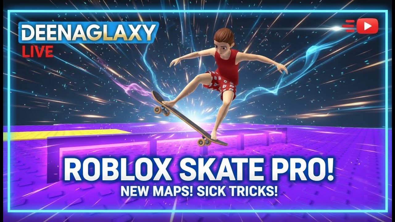 NEW MAPS . SICK TRICKS!  ROBLOX SKATE PRO | DEENAGALAXY LIVE 
