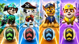 Rocky vs Pirate Marshall vs Chase vs Rubble | Paw Patrol Ball Run Challenge screenshot 1