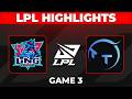 LNG vs TT Highlights Game 3 | LPL 2026 Split 1 Playoffs | LNG Esports vs TT Gaming