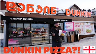 The ONLY WESTERN RESTAURANT in TOWN! EATING PIZZA at DUNKIN DONUTS in GUDAURI, GEORGIA!