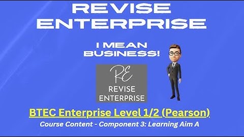 BTEC Enterprise Level 1/2 Pearson - Component 3: Course Content - Learning Aim A