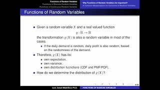 Probability Theory 50 A Common Misperception On Functions Of Random Variables