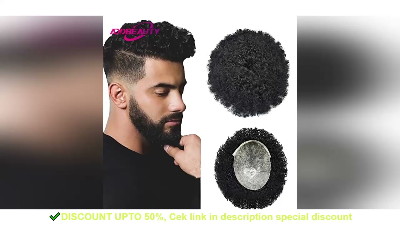 Afro Men Toupee Human Hair Curly Thin Skin PU Men's Capillary Prosthesis With Knots Indian Remy Hair