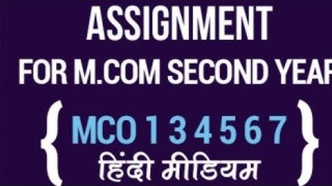 M.COM 2nd year IGNOU SOLVED ASSIGNMENT 2020_21"Hindi Medium"