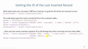 Database Application Development: Other Commands Using Last Insert ID with PHP and MySQL