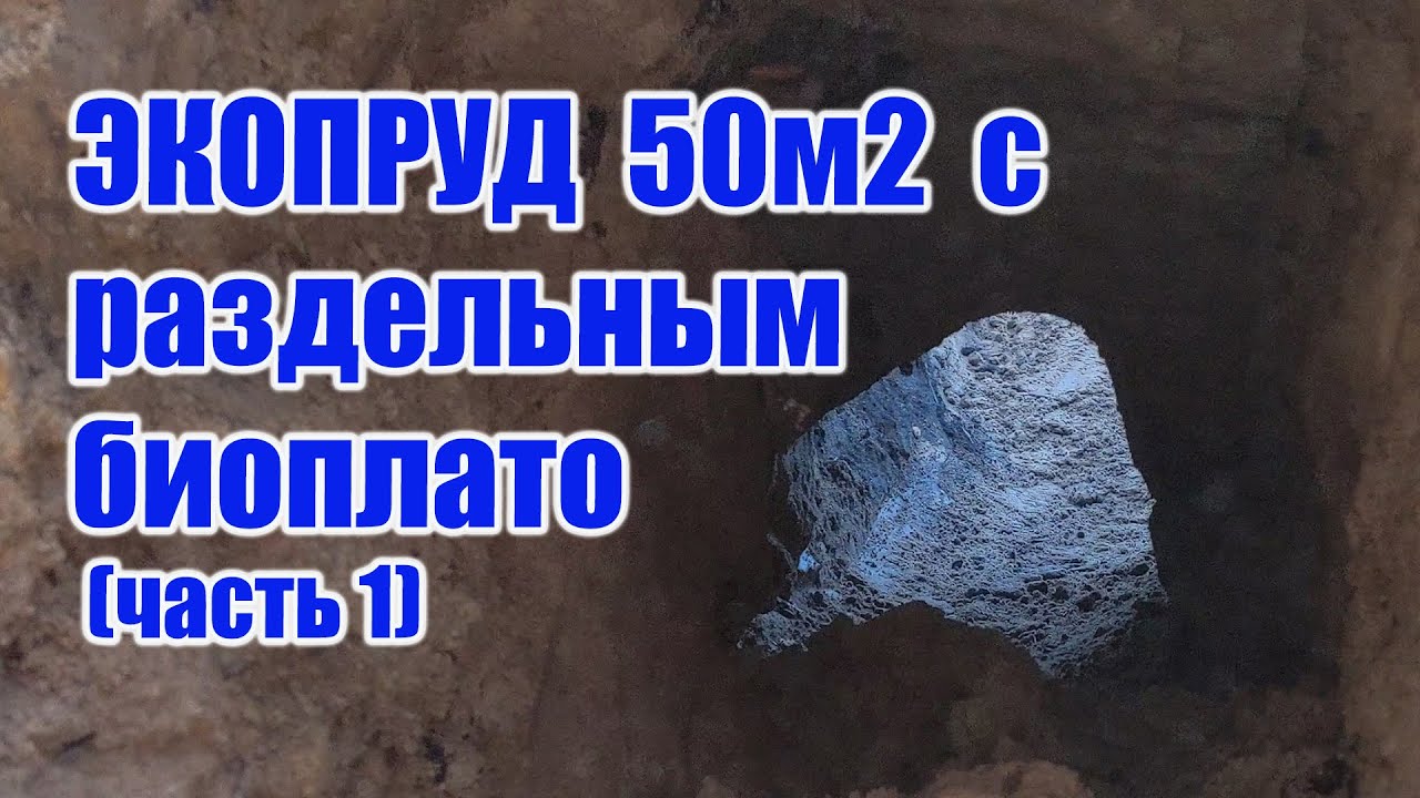 Экопруд 50м2 с раздельным биоплато (часть1)