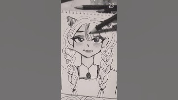 I tried to draw with Black and white Filter✨❤️ #challenge #art #drawing #anime #oc # trend # shorts