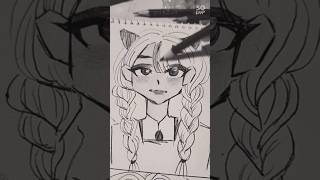 I tried to draw with Black and white Filter✨❤️ challenge art drawing anime oc  trend  shorts
